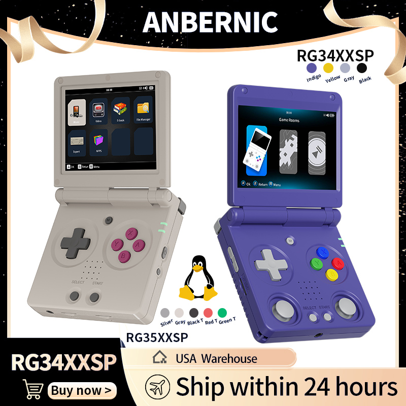 Retro Gaming N64 - Anbernic RG34XXSP RG35XXSP 플립 휴대용 게임