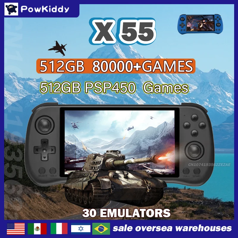 Retro Gaming Mobile - 80000 게임 512G POWKIDDY X55 5.5