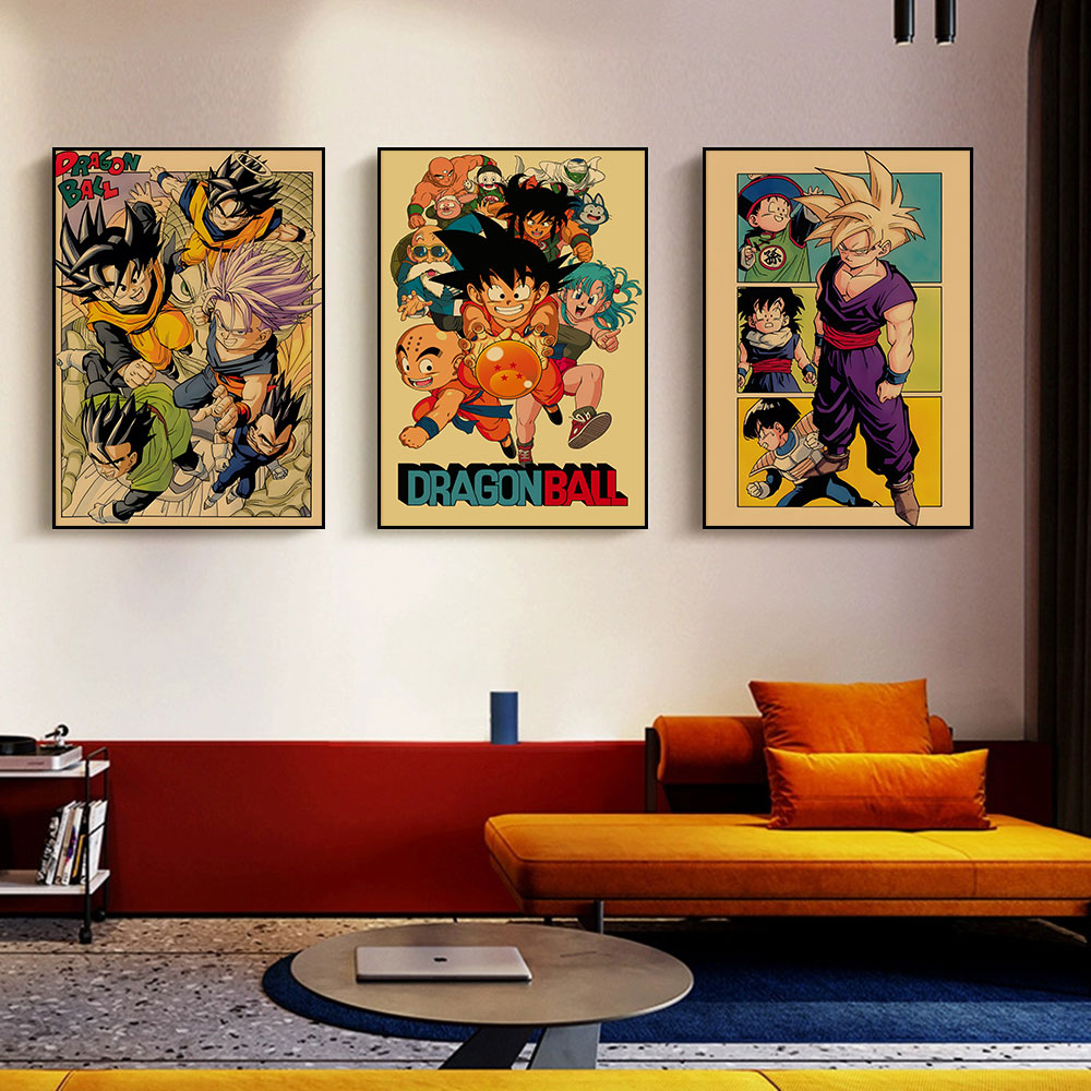 Retro Gaming Art - 빈티지 포스터 드래곤 볼 주변 애니메이션