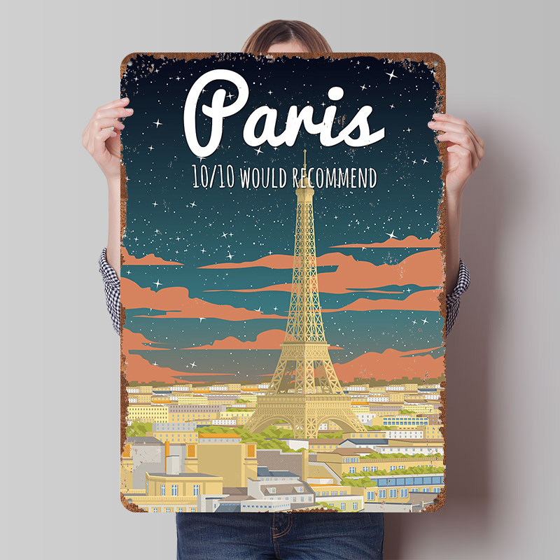 Retro Gaming Paris - 파리 에펠탑 여행 포스터 맞춤형 빈티지