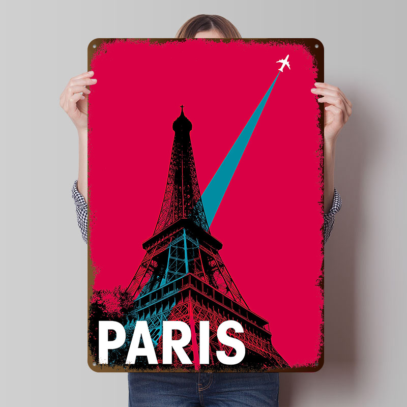 Retro Gaming Paris - 파리 에펠탑 여행 메탈 포스터 맞춤형