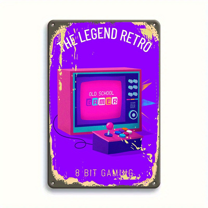 레트로 8비트 게임 틴 사인 - 빈티지 올드 스쿨 게임 - Retro Gaming Lounge 리뷰 및 가격