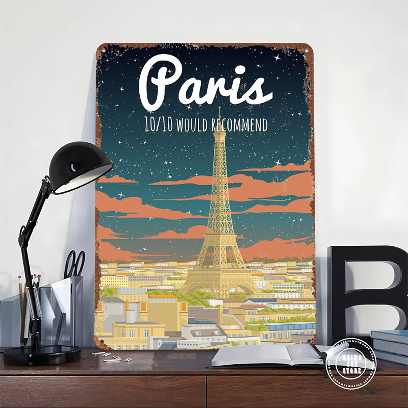 파리 에펠탑 여행 포스터 맞춤형 빈티지 금속 간판 벽  - Retro Gaming Paris 리뷰 및 가격