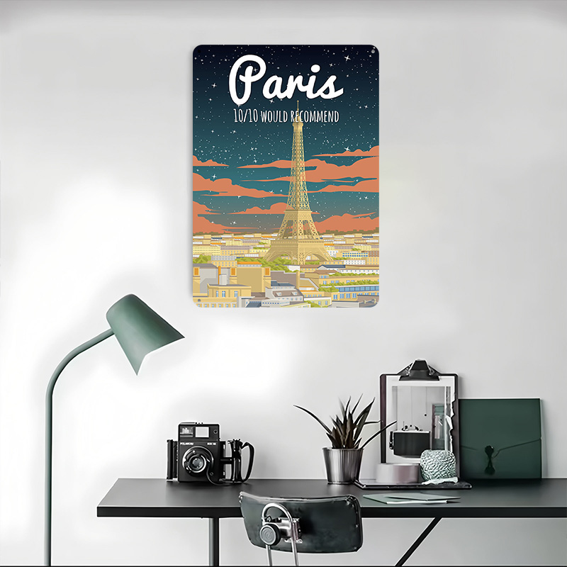 파리 에펠탑 여행 포스터 맞춤형 빈티지 금속 간판 벽  - Retro Gaming Paris 리뷰 및 가격